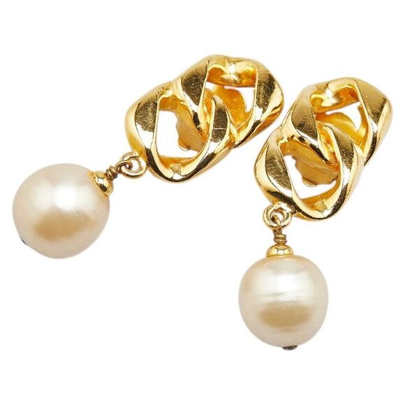 Pre Loved chanel Women metallic | gold Earrings - Picture 1 of 5